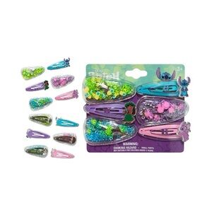 Disney Stitch Sparkle Hair Clip Set - Green, Pink, Blue